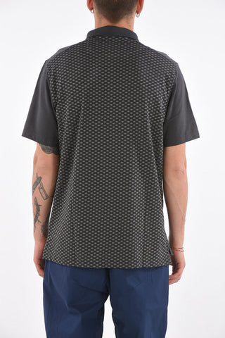 argyle patterned 3 button polo shirt