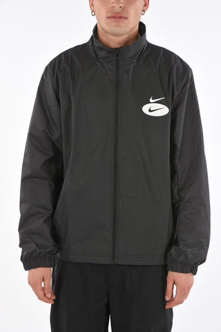 solid color Windbreaker Jacket with logo-print