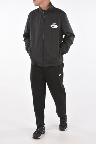 solid color Windbreaker Jacket with logo-print