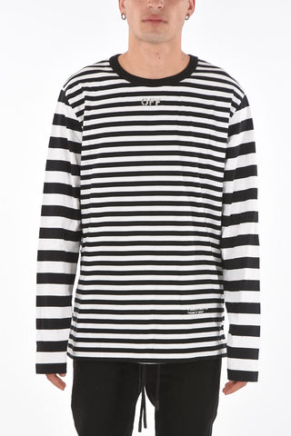 Printed Long-sleeve FRAME OF MIND T-shirt with Stripe Pattern