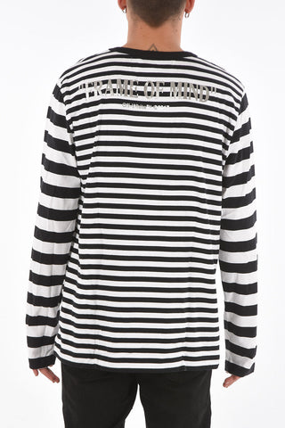Printed Long-sleeve FRAME OF MIND T-shirt with Stripe Pattern