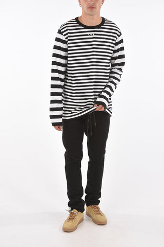 Printed Long-sleeve FRAME OF MIND T-shirt with Stripe Pattern