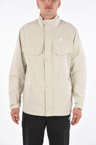 Cotton and Nylon Jacket with hidden closure