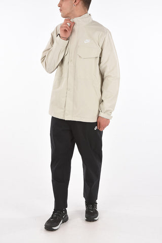 Cotton and Nylon Jacket with hidden closure