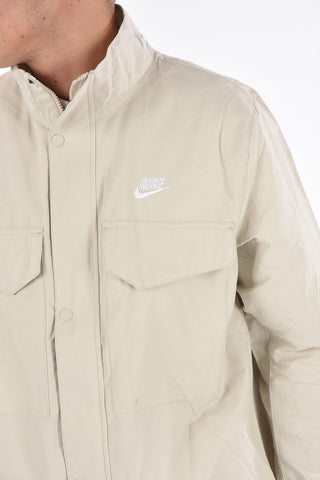 Cotton and Nylon Jacket with hidden closure