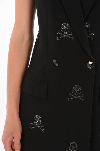 COUTURE Double-breasted SKULL Rhinestone Vest