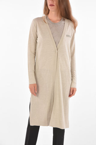One-button Cardigan with Rhinestoned Detail