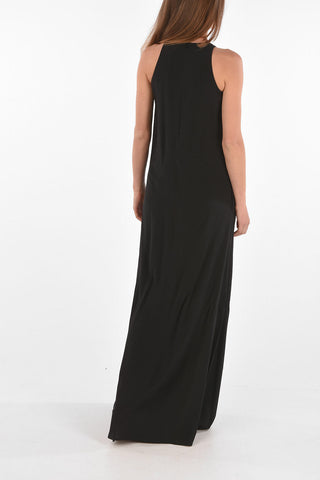 Back Zipped Flared Midi Dress