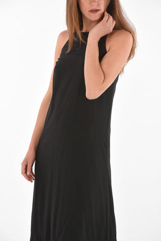 Back Zipped Flared Midi Dress