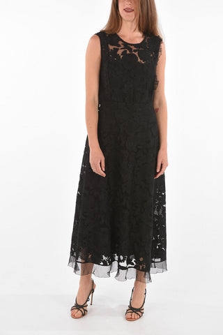 Macramè Lace Maxi Dress with Scalloped Hem