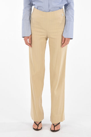 Pinstriped SPIRAL Flared Pants with Laces down the Leg
