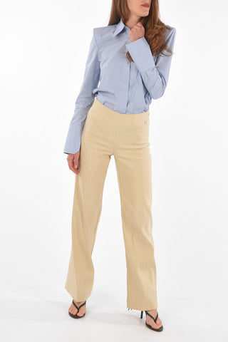 Pinstriped SPIRAL Flared Pants with Laces down the Leg
