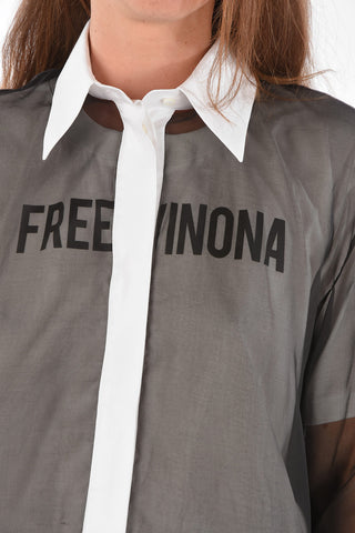 Camicia See-through DOUBLE LAYER con T-shirt Stampata