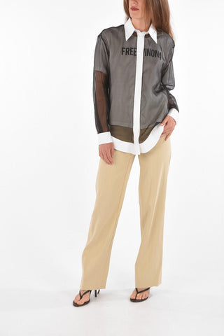 Camicia See-through DOUBLE LAYER con T-shirt Stampata