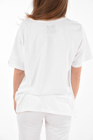 DREAM MAKER Crewneck T-shirt with KINDNESS IN THE SMALL THINGS Embroidery