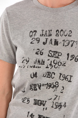 Crew Neck ARCHIVE DATES Cotton T-Shirt