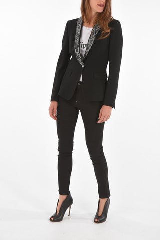 COUTURE Blazer CRYSTAL con Rever a Scialle con Strass