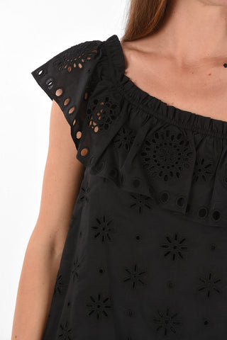 Sangallo Patterned One-shoulder Top