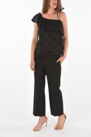 Sangallo Patterned One-shoulder Top