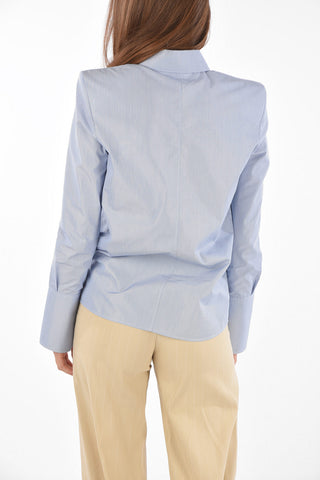 Camicia Popeline con Fantasia a righe e Logo RIcamato