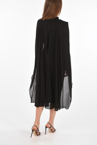 Long-sleeved Maxi Dress with Double Layer
