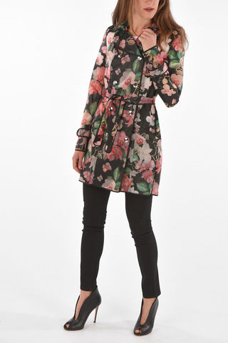 COUTURE Floral Patterned Polyurethane Trench