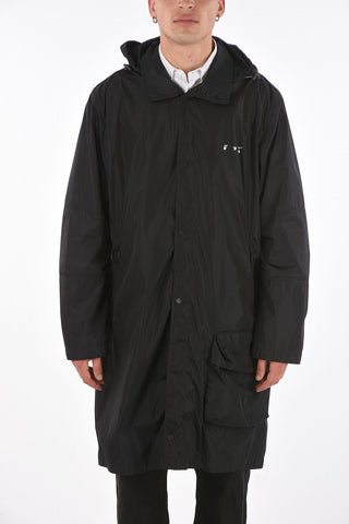 Hodded OW LOGO Raincoat with Drawstring