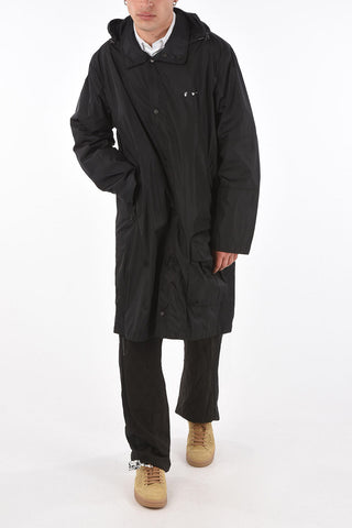 Hodded OW LOGO Raincoat with Drawstring