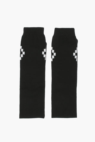 solid color long socks with embroidery