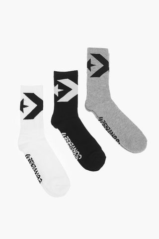 contrasting logo Set 3 pair of long Socks