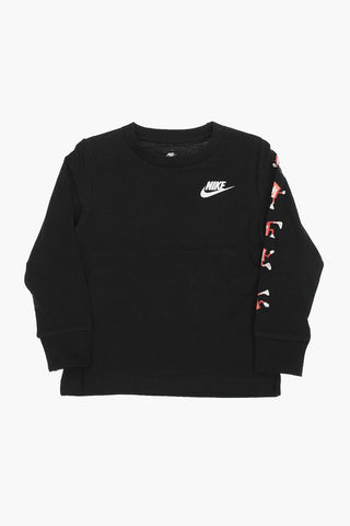 Solid-Color Crewneck T-Shirt with Side Print