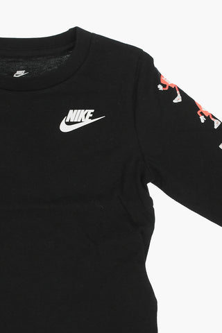 Solid-Color Crewneck T-Shirt with Side Print