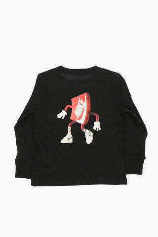 Solid-Color Crewneck T-Shirt with Side Print