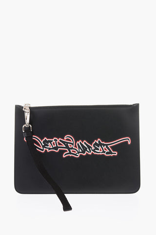 printed leather pouch