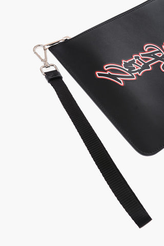 printed leather pouch
