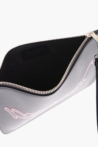 printed leather pouch
