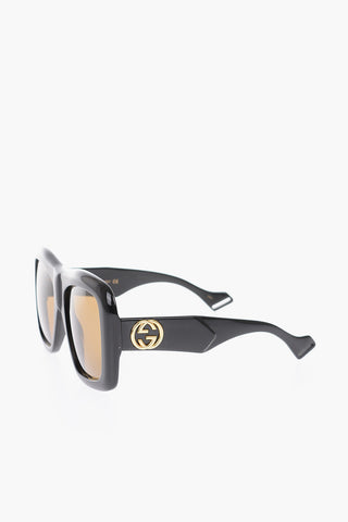 golden logo oversized sunglasses