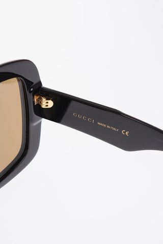 golden logo oversized sunglasses