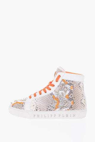 EST.1978 studded python leather START UP high-top sneakers