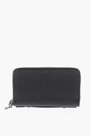 textured leather document folder