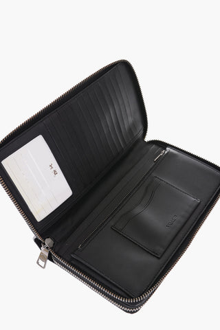 textured leather document folder