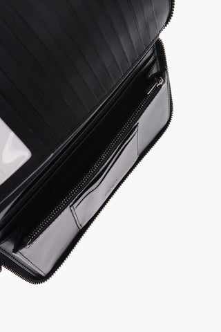 textured leather document folder
