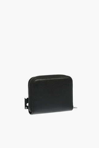 Zip Closure Saffiano Leather Card Holder