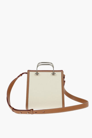 Leather Detail THE SHORT STORY Canvas Shoulder Bag