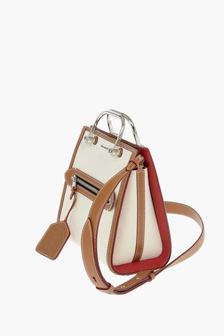 Leather Detail THE SHORT STORY Canvas Shoulder Bag