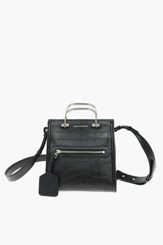 Croco Printed Leather THE SHORT STORY Shoulder Bag