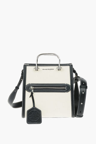 Leather Detail THE SHORT STORY Canvas Shoulder Bag