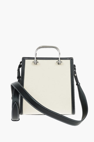 Leather Detail THE SHORT STORY Canvas Shoulder Bag