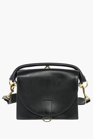 Textured Leather Detail Nappa Shoulder Bag