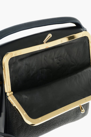 Textured Leather Detail Nappa Shoulder Bag